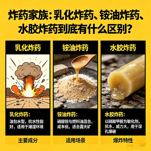 个旧炸药家族：乳化炸药、铵油炸药、水胶炸药到底有什么区别？